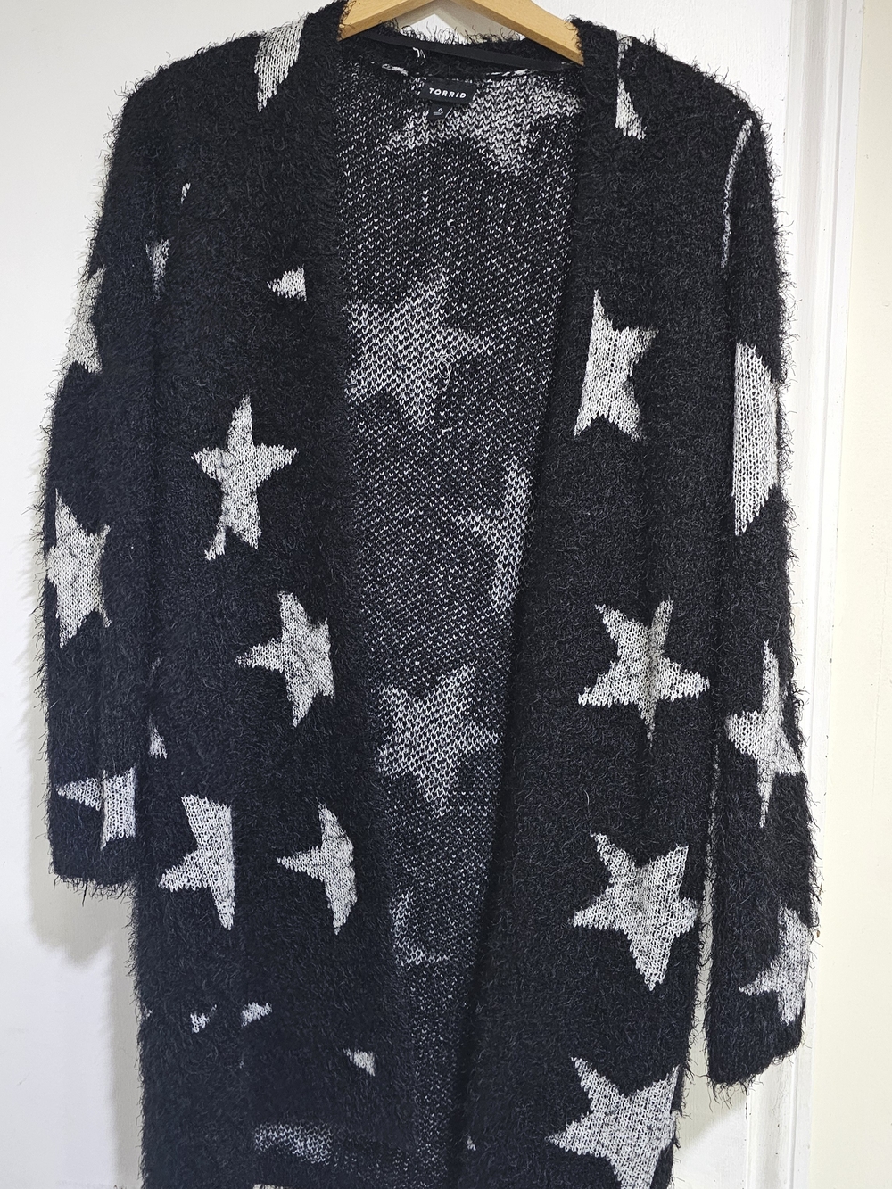 torrid Black Cardigan with White Star Print